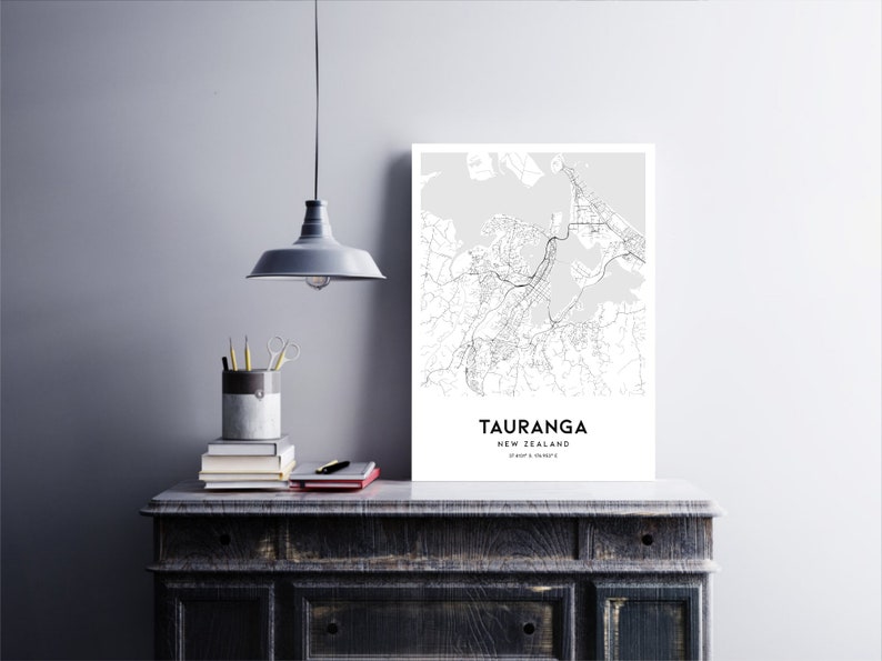 Tauranga Map Print Tauranga Map Poster Wall Art Tauranga Etsy