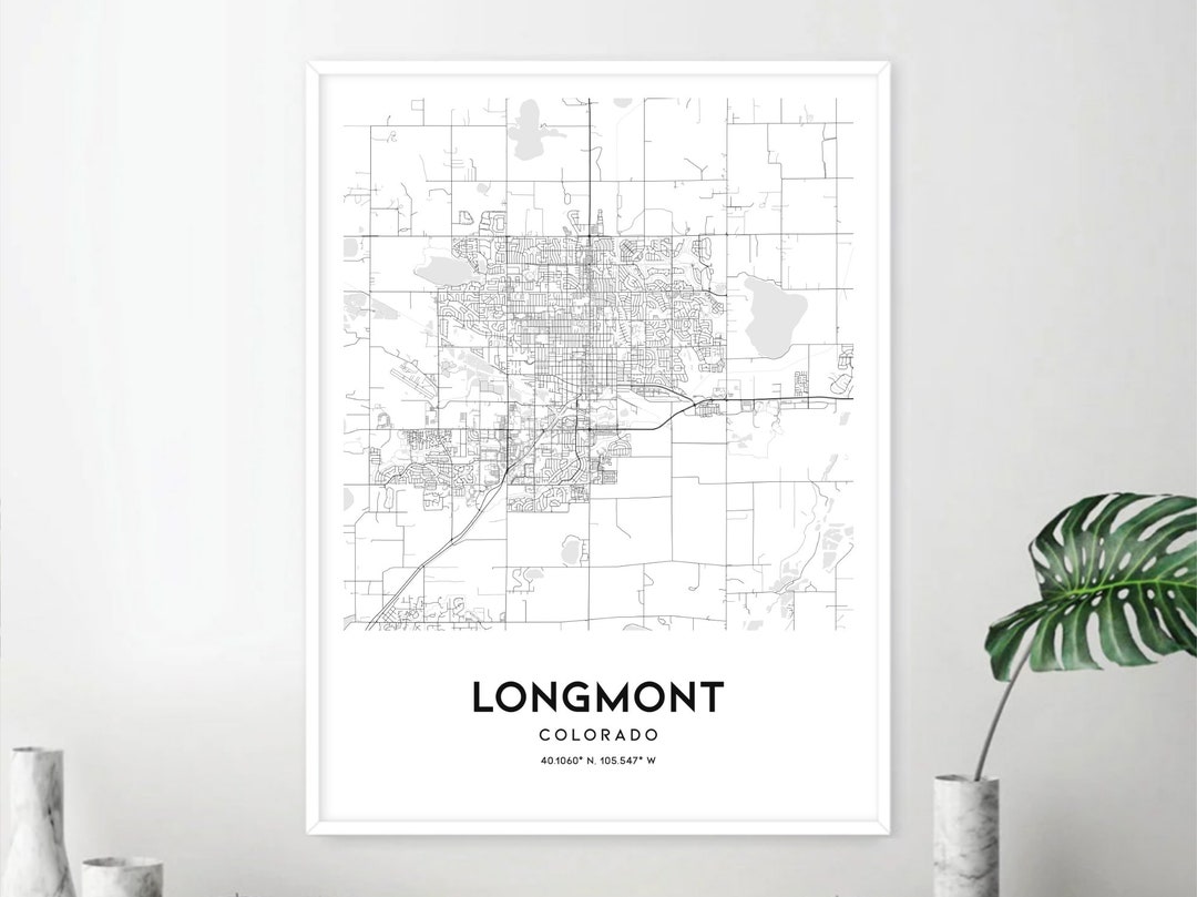Longmont Map Print, Longmont Map Poster Wall Art, Co City Map, Colorado
