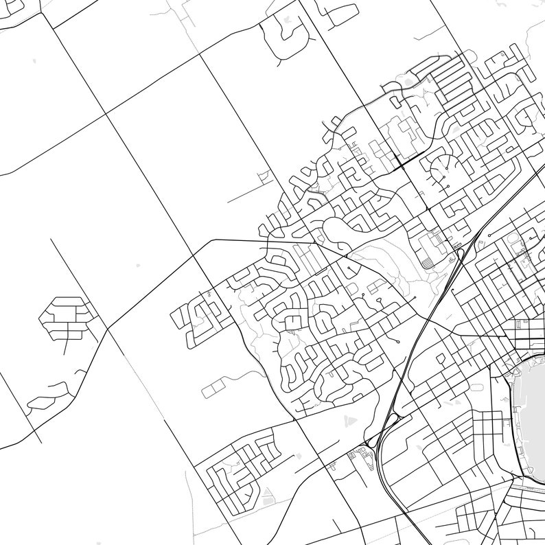 Barrie Map Print, Barrie Map Poster Wall Art, Barrie City Map, Barrie