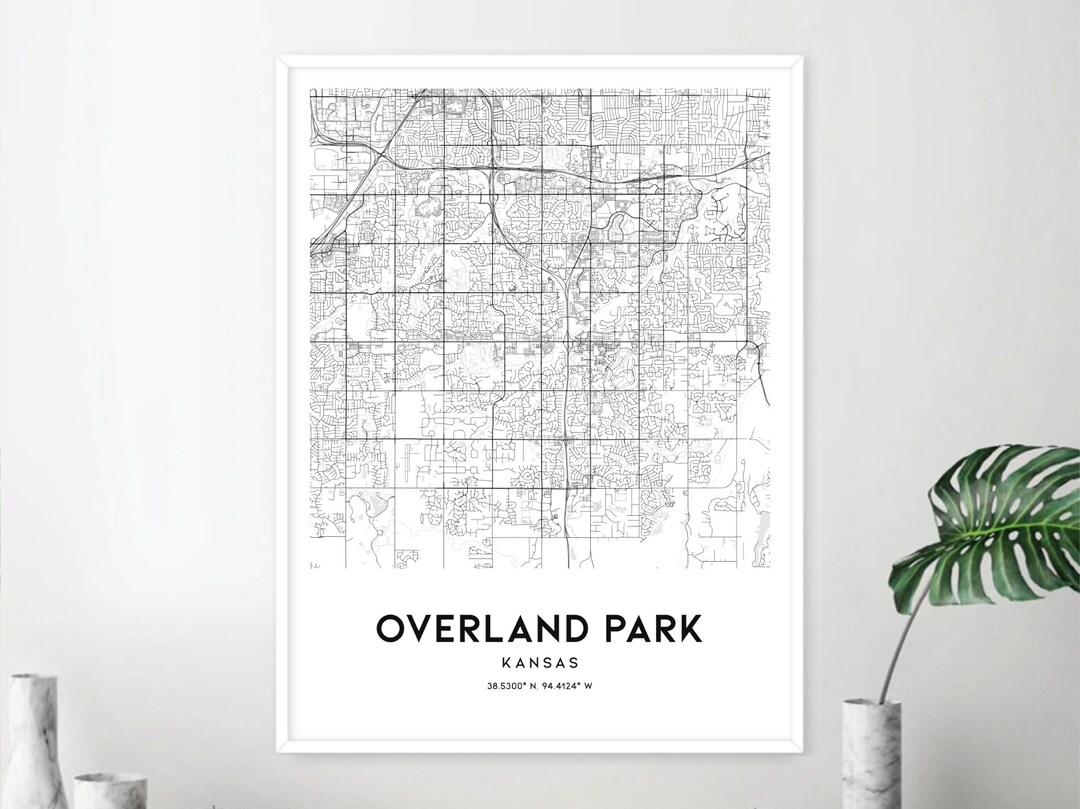 Overland Park Map Print, Overland Park Map Poster Wall Art, Ks City Map ...