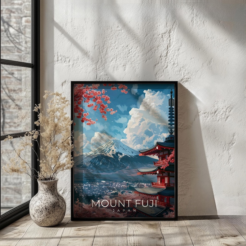 Mount Fuji Print Japan Travel Wall Art Scenic Mountain Nature ...