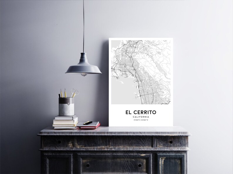 El Cerrito Map Print, El Cerrito Map Poster Wall Art, Ca City Map
