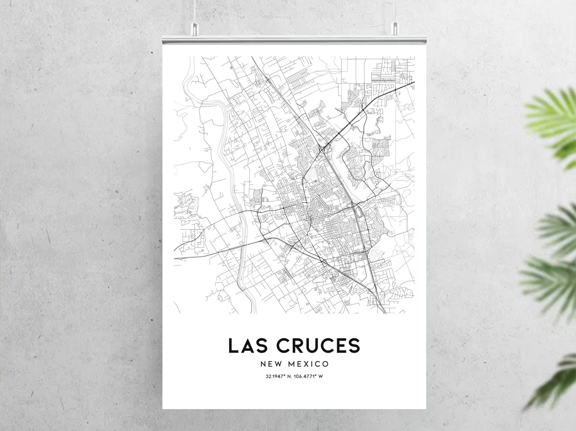 Las Cruces Map Print Las Cruces Map Poster Wall Art Nm City | Etsy