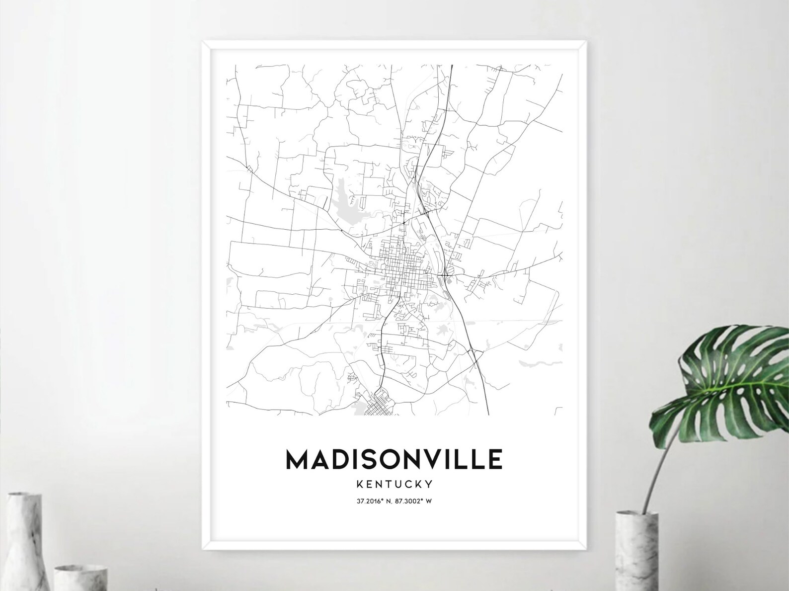 Madisonville Map Print Madisonville Map Poster Wall Art Ky Etsy