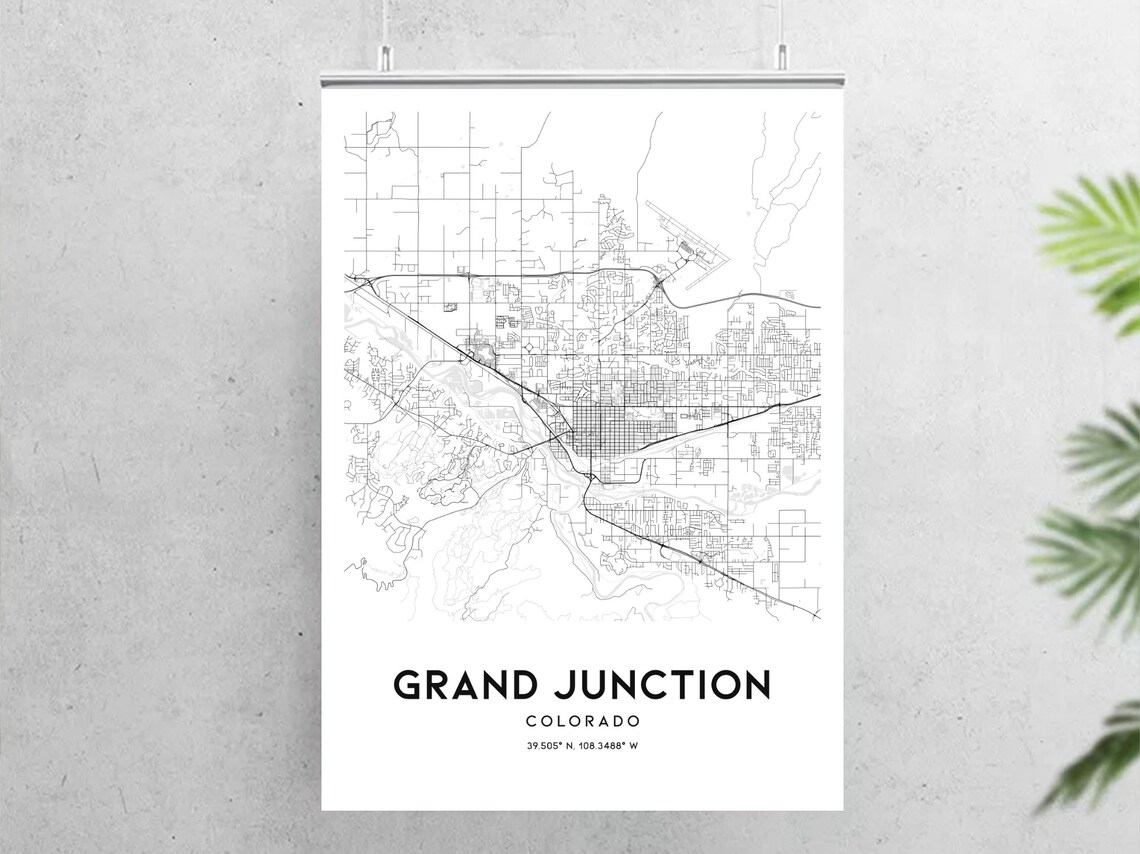 Grand Junction Map Print Grand Junction Map Poster Wall Art Etsy