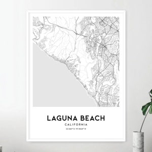Laguna Beach Map Print Laguna Beach Map Poster Wall Art Ca | Etsy