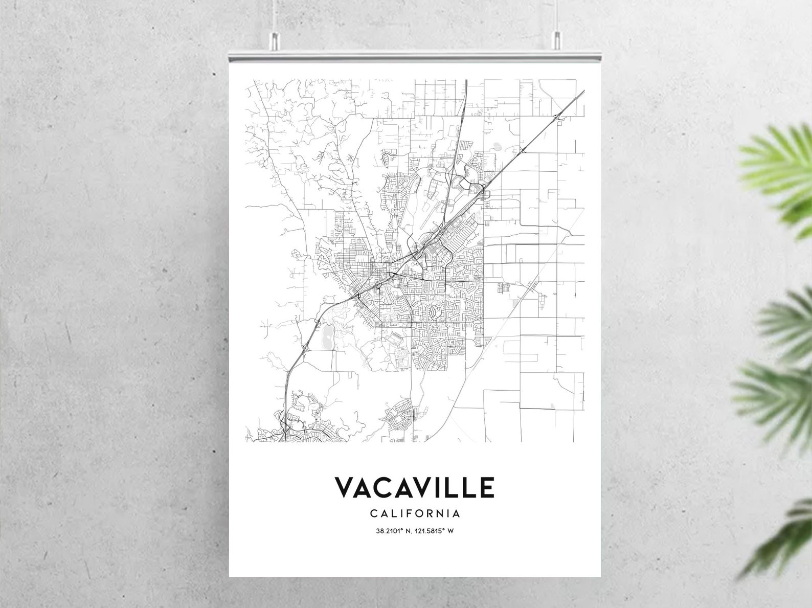 Vacaville Map Print Vacaville Map Poster Wall Art Ca City | Etsy