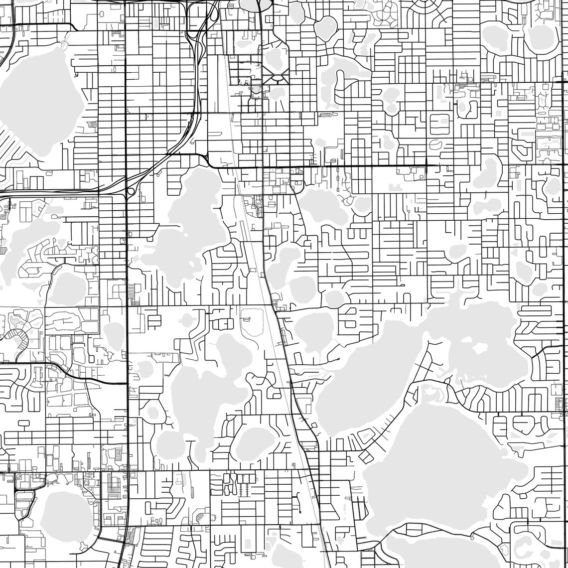 Orlando Map Print, Orlando Map Poster Wall Art, Fl City Map, Florida ...