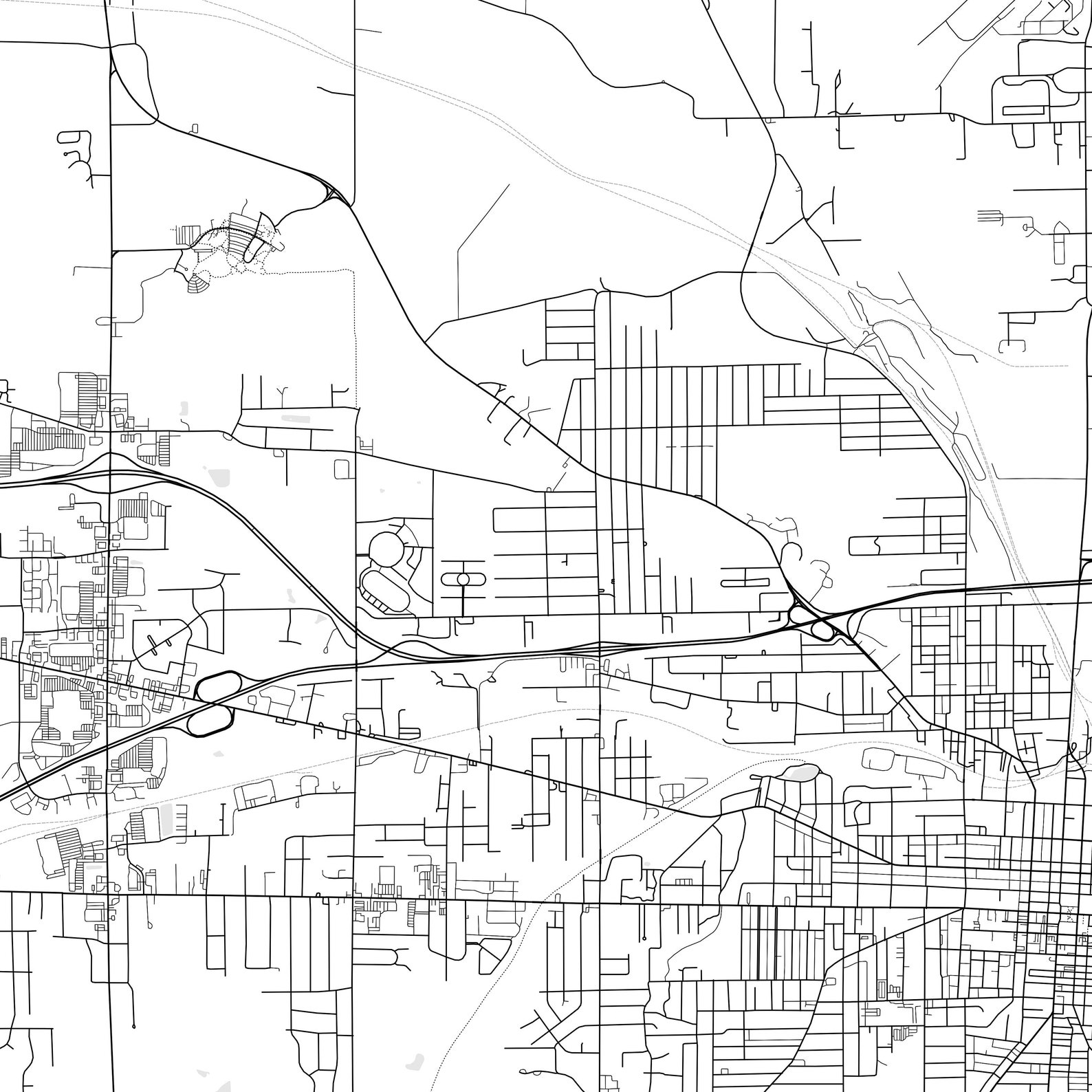 Mansfield Map Print, Mansfield Map Poster Wall Art, Oh City Map, Ohio