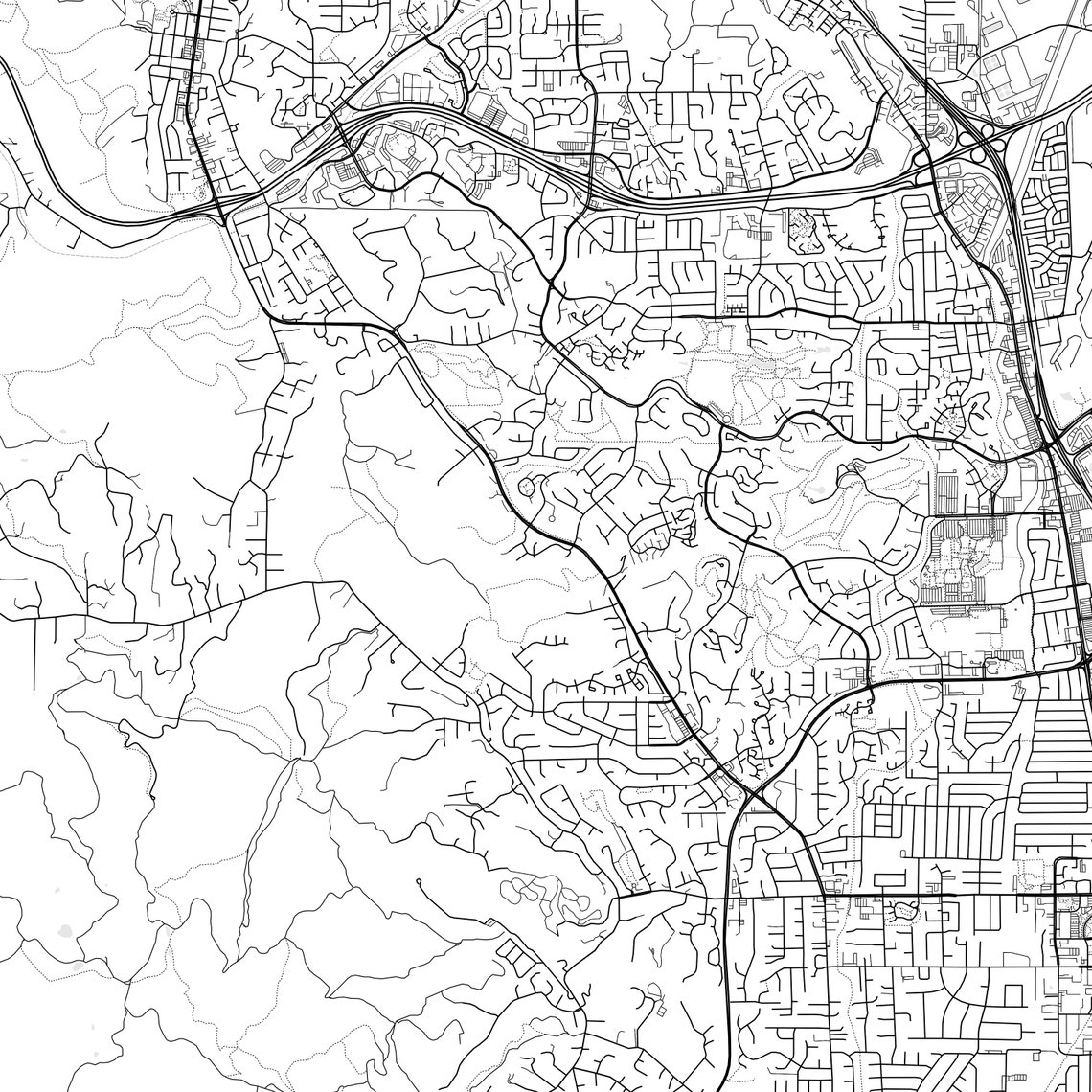 Pleasant Hill Map Print, Pleasant Hill Map Poster Wall Art, Ca City Map