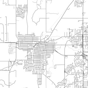 Bartlesville Map Print, Bartlesville Map Poster Wall Art, Ok City Map, Oklahoma Print Street Map ...