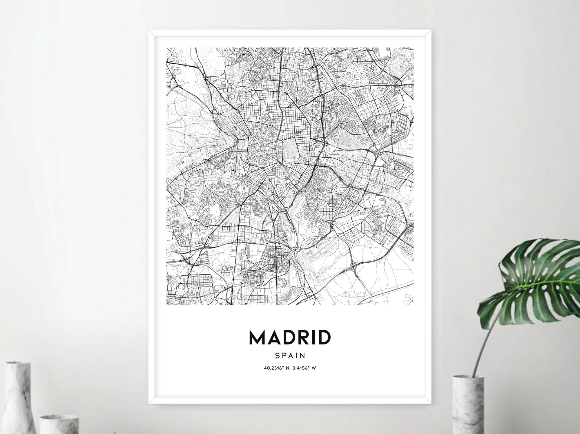 Madrid Map Print Madrid Map Poster Wall Art Madrid City Map - Etsy