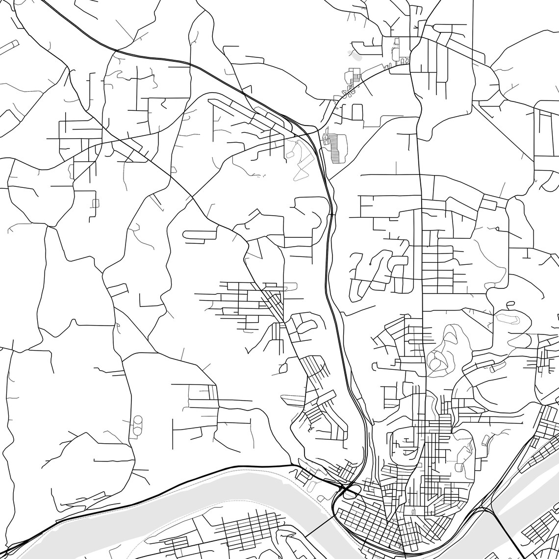 East Liverpool Map Print, East Liverpool Map Poster Wall Art, Oh City Map, Ohio Print Street Map