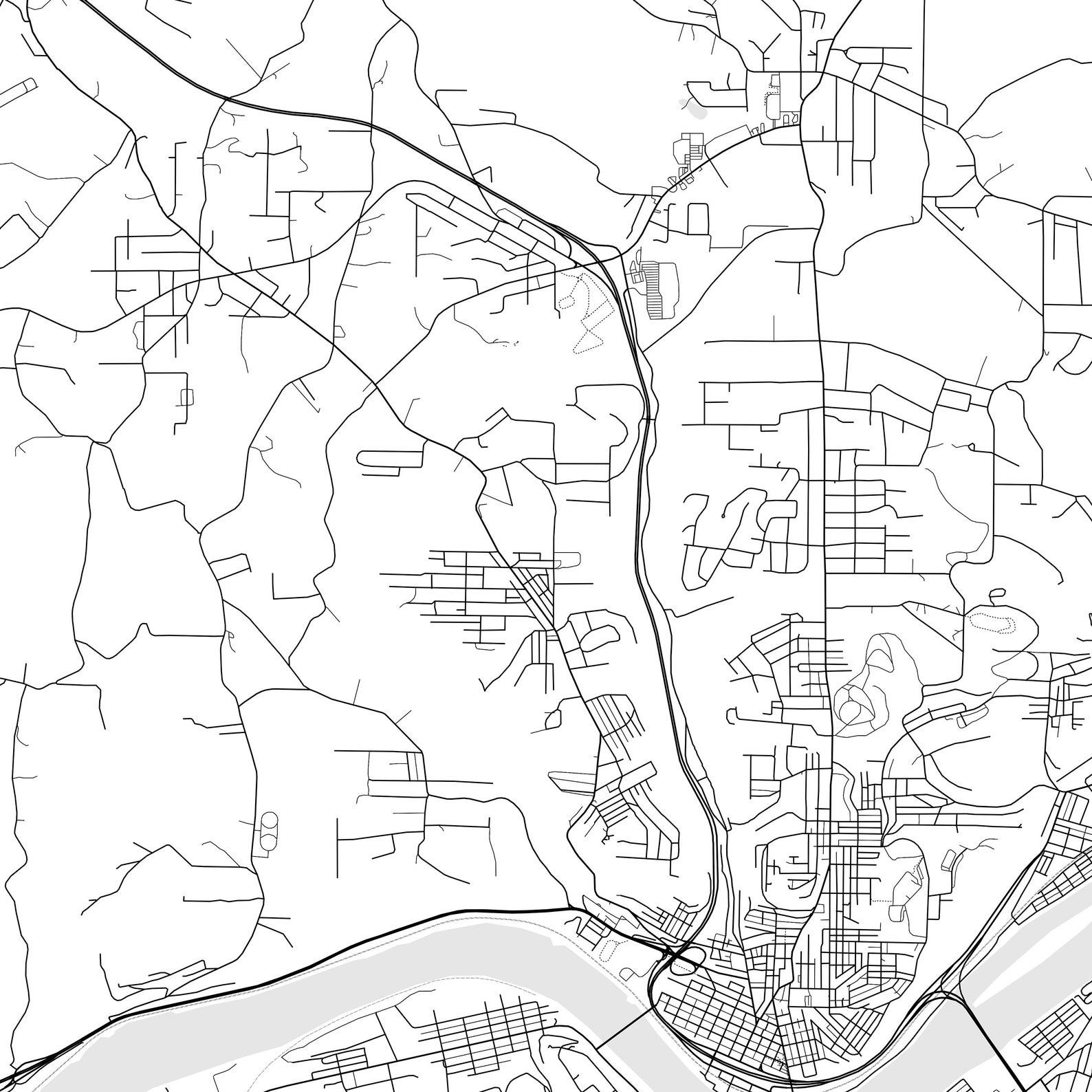 East Liverpool Map Print, East Liverpool Map Poster Wall Art, Oh City