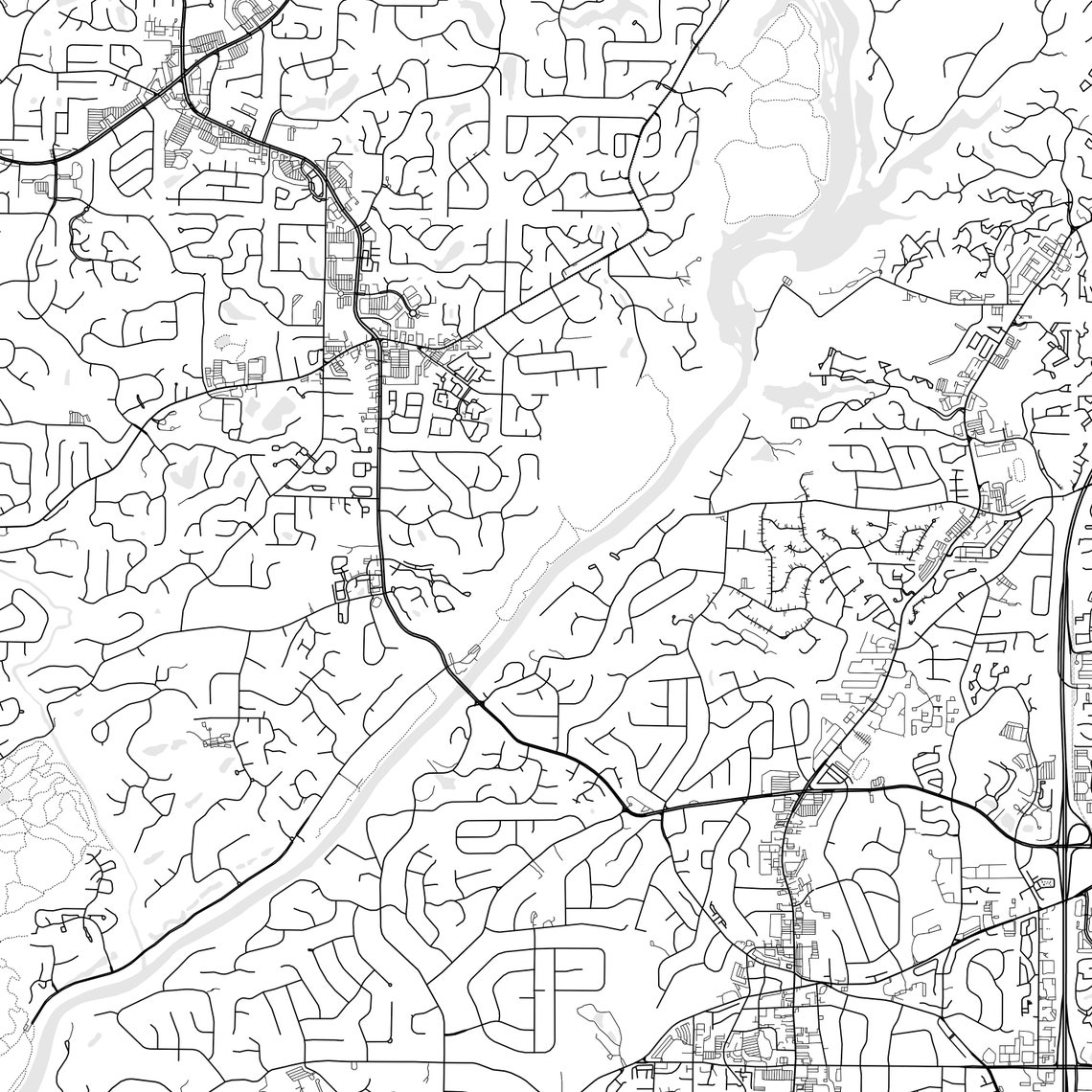 Sandy Springs Map Print, Sandy Springs Map Poster Wall Art, Ga City Map