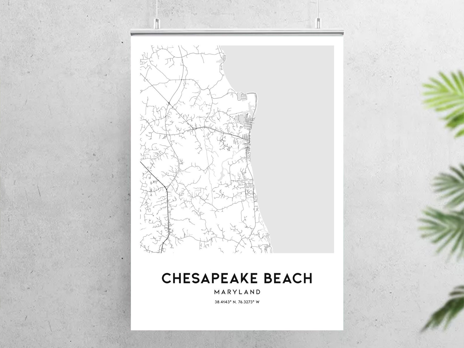 Chesapeake Beach Map Print Chesapeake Beach Map Poster Wall Etsy