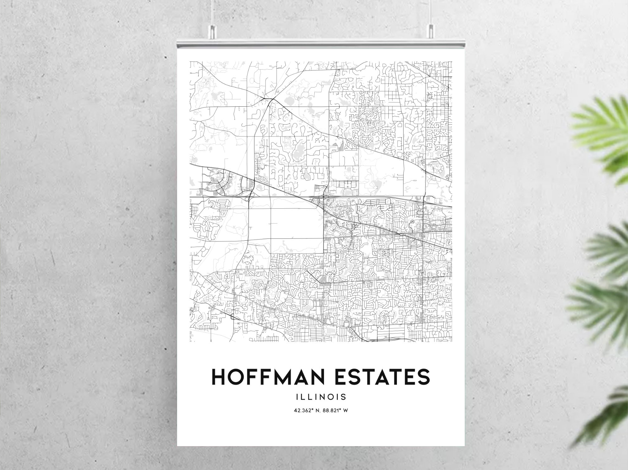 Hoffman Estates Map Print Hoffman Estates Map Poster Wall Etsy