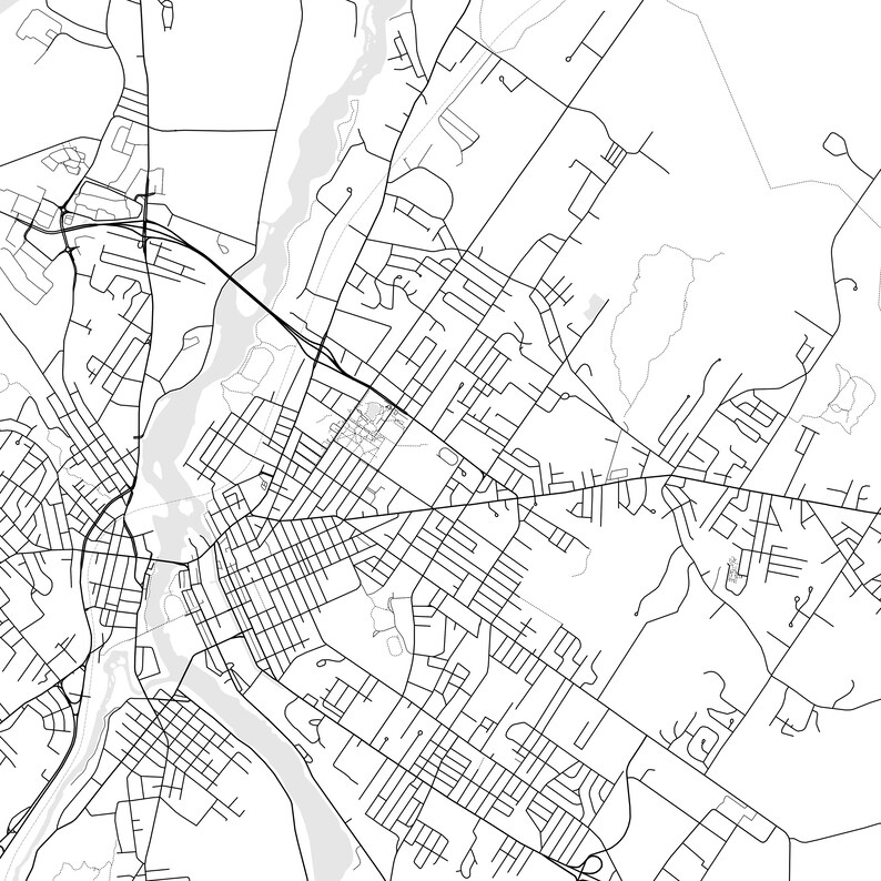 Lewiston Map Print, Lewiston Map Poster Wall Art, Me City Map, Maine