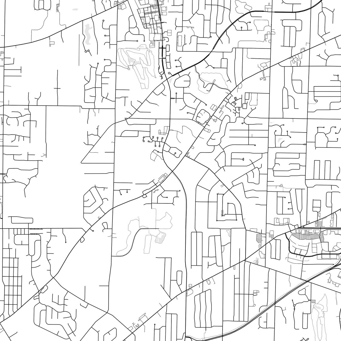 North Olmsted Map Print, North Olmsted Map Poster Wall Art, Oh City Map