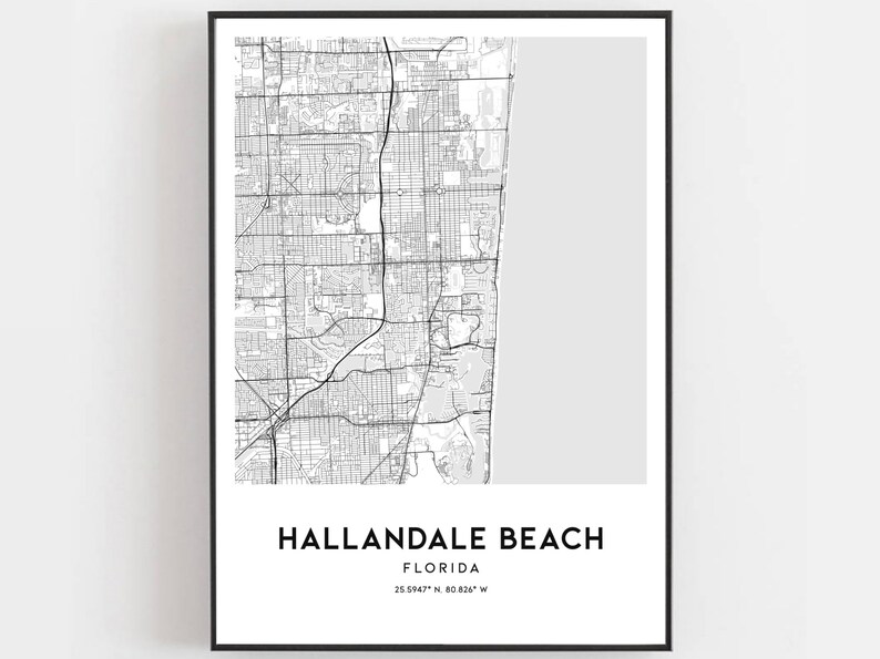 Hallandale Beach Map Print Hallandale - Il 794xN.1959359125 R3z0 