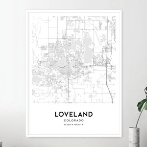 Loveland Map Print Loveland Map Poster Wall Art Co City Map - Etsy