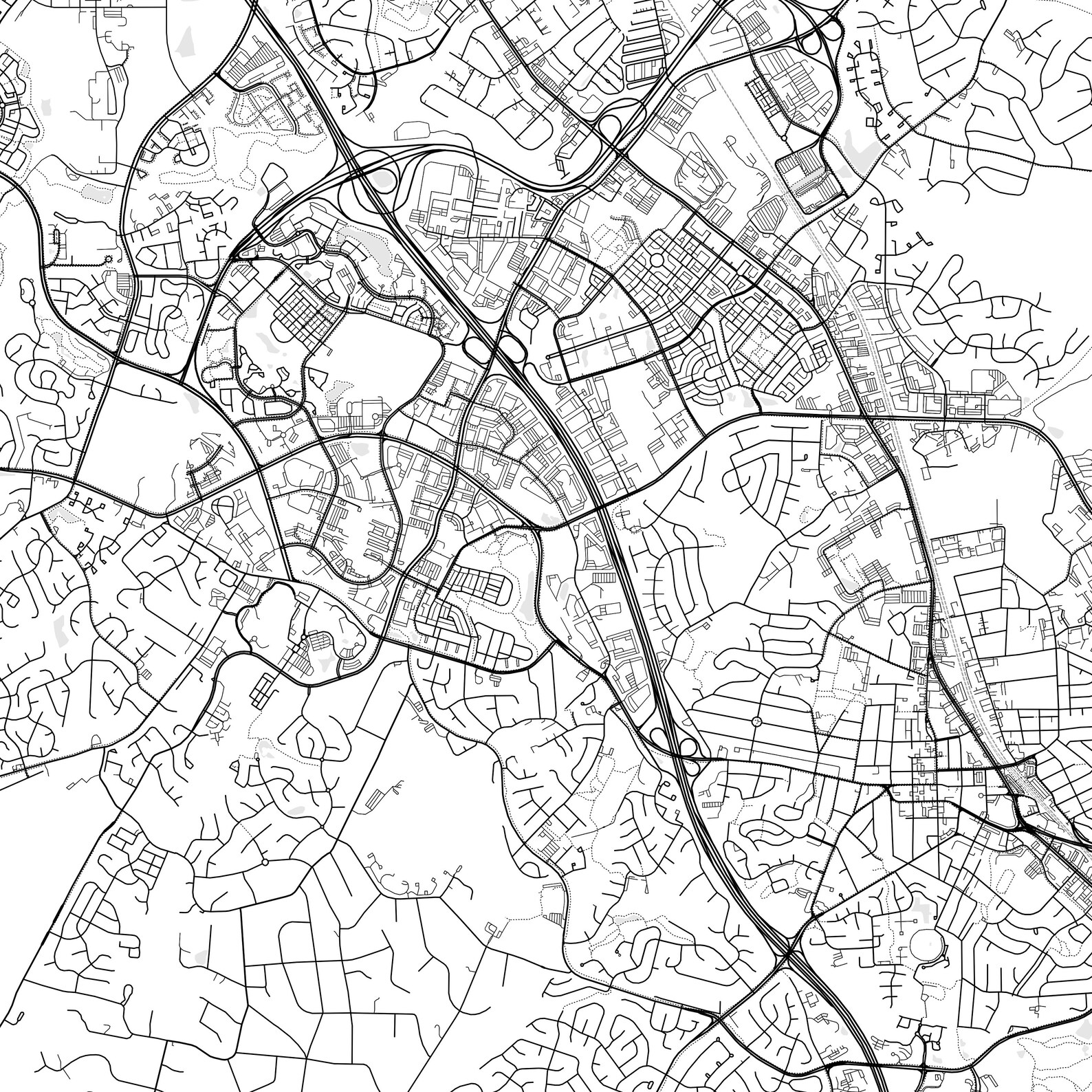 Rockville Map Print Rockville Map Poster Wall Art Md City Etsy