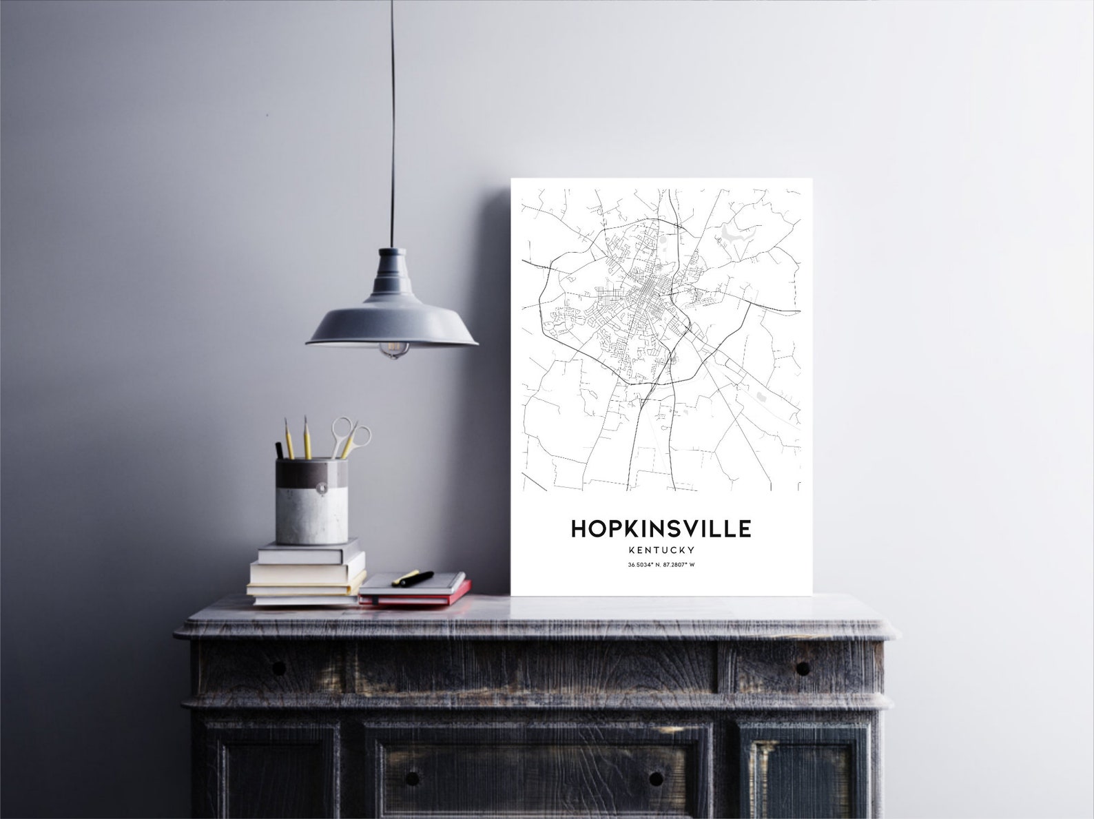 Hopkinsville Map Print Hopkinsville Map Poster Wall Art Ky Etsy
