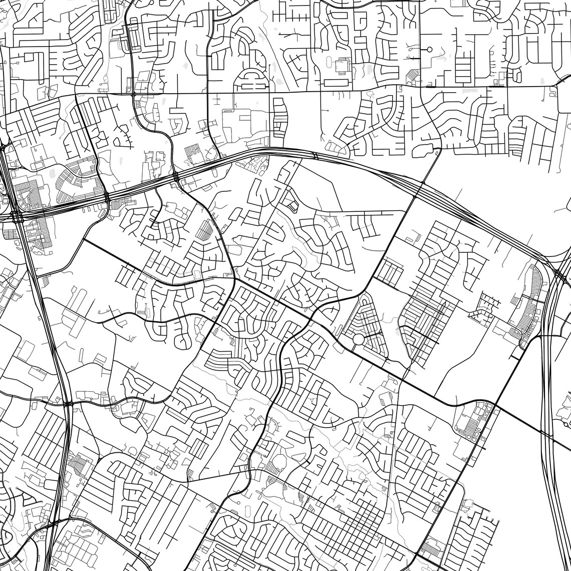 Pflugerville Map Print, Pflugerville Map Poster Wall Art, Tx City Map