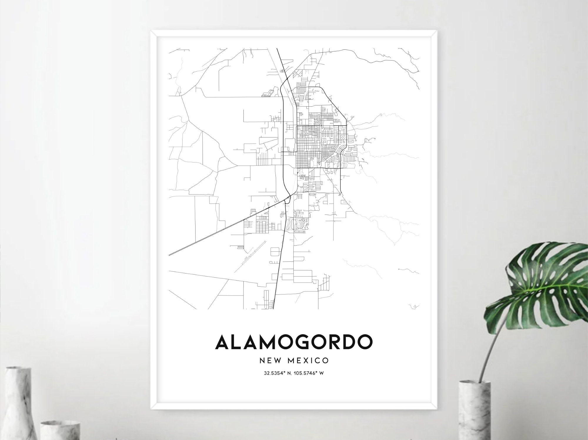 Alamogordo Map Print, Alamogordo Map Poster Wall Art, Nm City Map, New