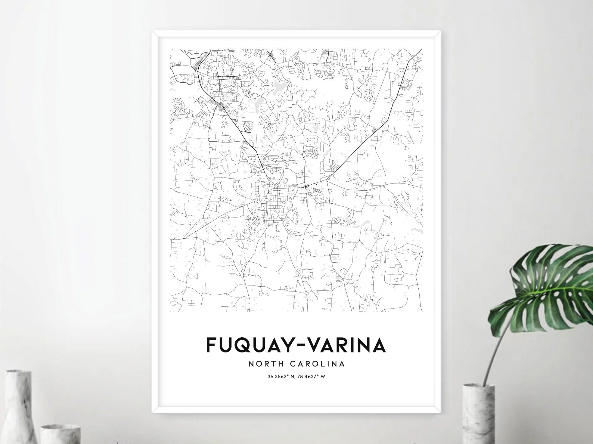 Fuquayvarina Map Print, Fuquayvarina Map Poster Wall Art, Nc City Map