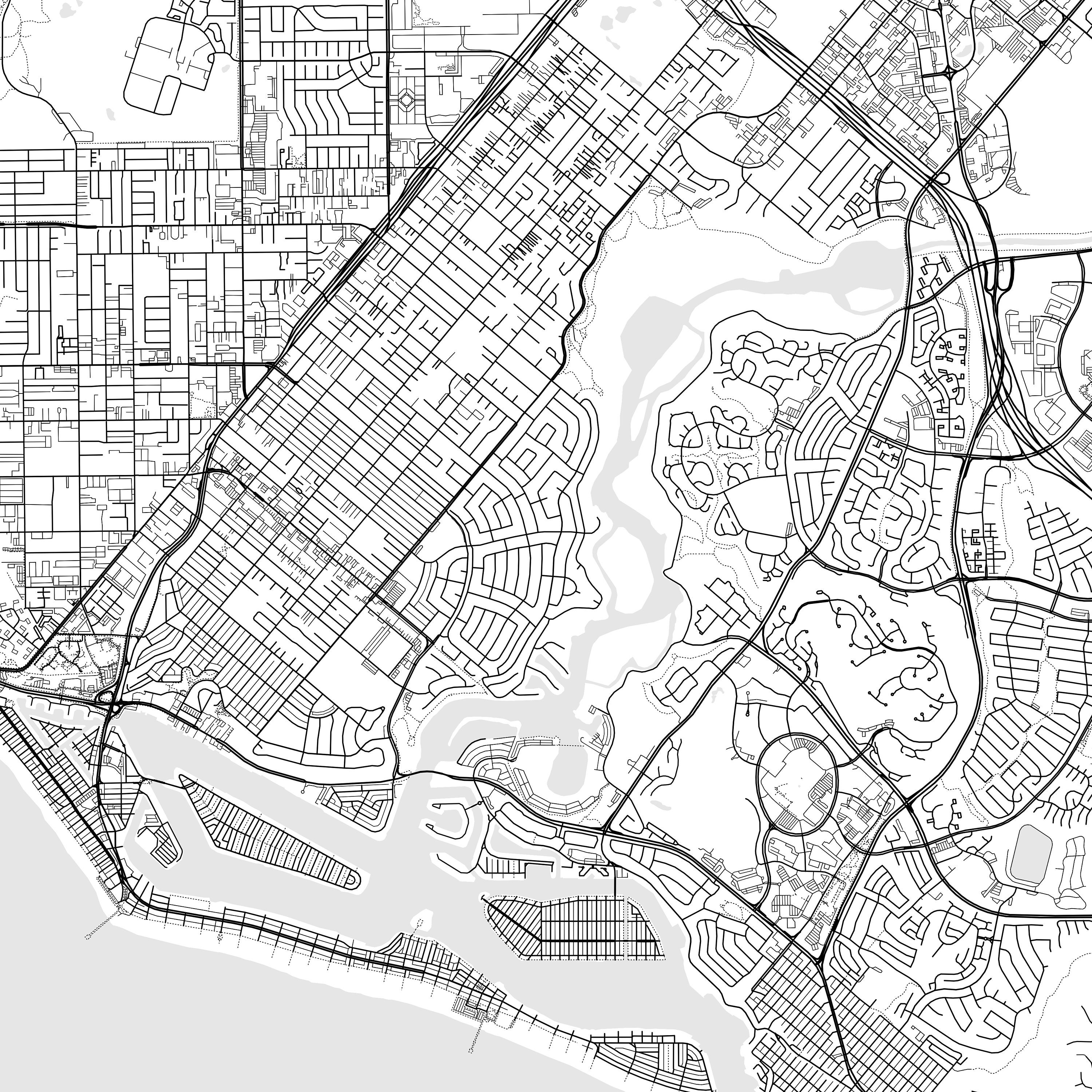 Newport Beach Map Print Newport Beach Map Poster Wall Art Ca Etsy