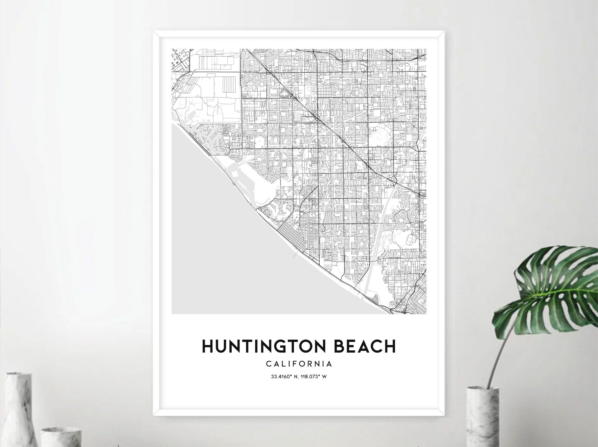 Huntington Beach Map Print Huntington Beach Map Poster Wall - Etsy
