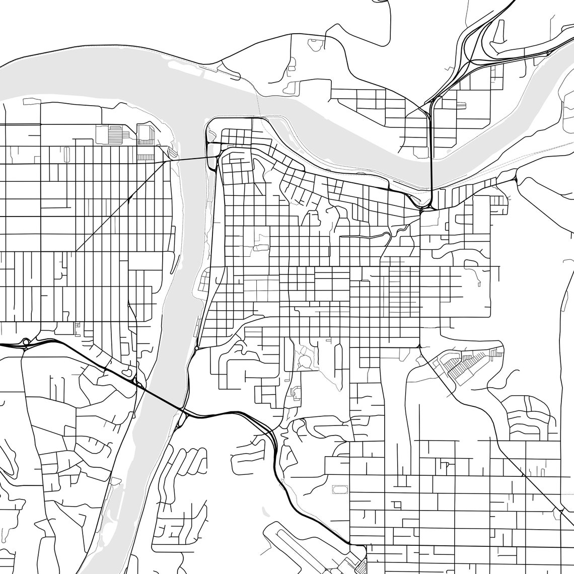 Lewiston Map Print, Lewiston Map Poster Wall Art, Id City Map, Idaho