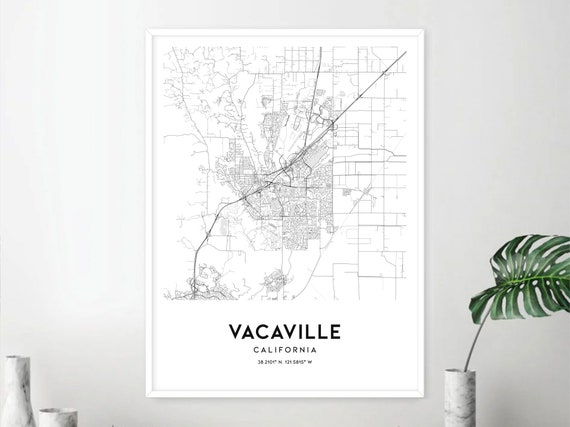 Vacaville Map Print Vacaville Map Poster Wall Art Ca City | Etsy