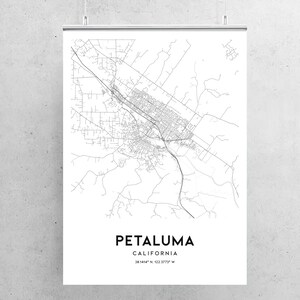 Petaluma Map Print Petaluma Map Poster Wall Art Ca City Map | Etsy