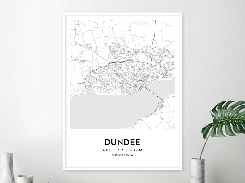 Dundee Map Print, Dundee Map Poster Wall Art, Dundee City Map, Dundee ...
