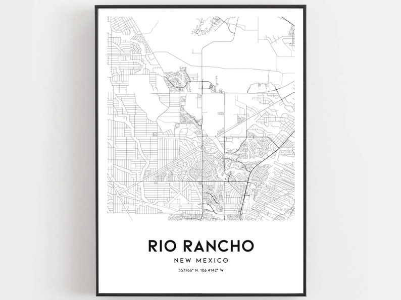 Rio Rancho Map Print Rio Rancho Map Poster Wall Art Nm City Etsy