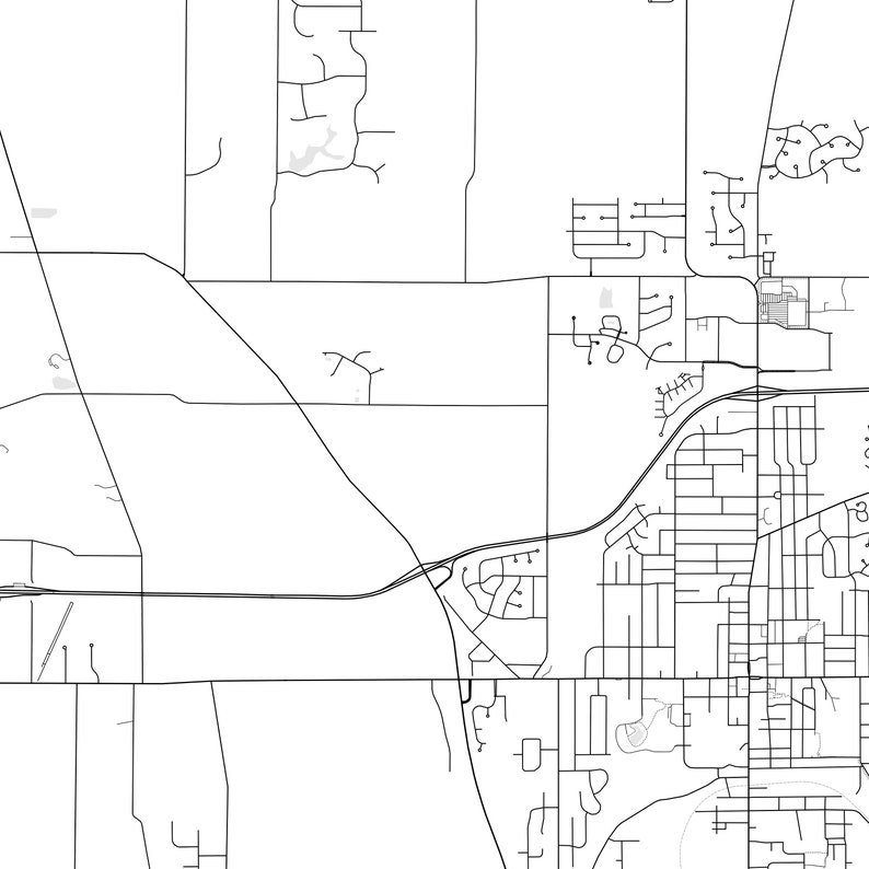 Wadsworth Map Print, Wadsworth Map Poster Wall Art, Oh City Map, Ohio