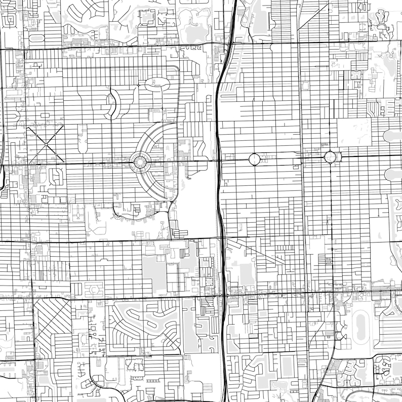 Hallandale Beach Map Print Hallandale Beach Map Poster Wall Etsy