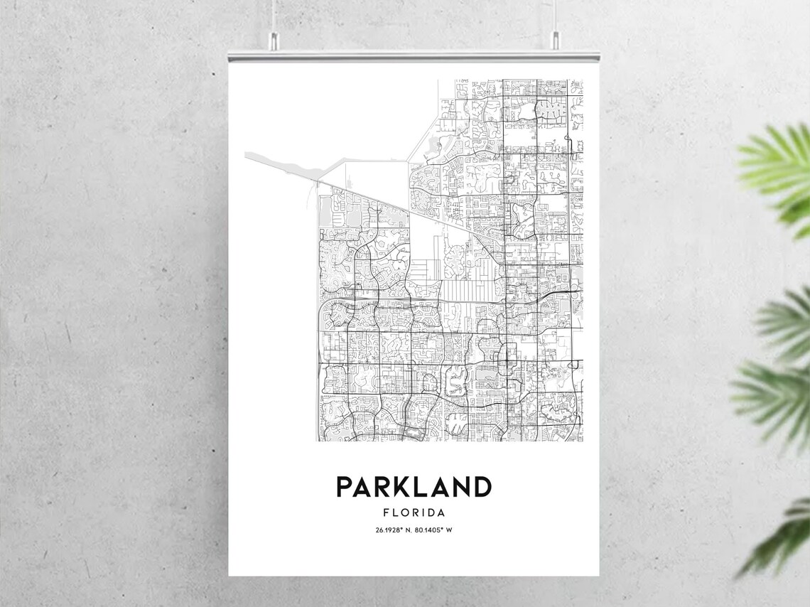 Parkland Map Print Parkland Map Poster Wall Art Fl City | Etsy