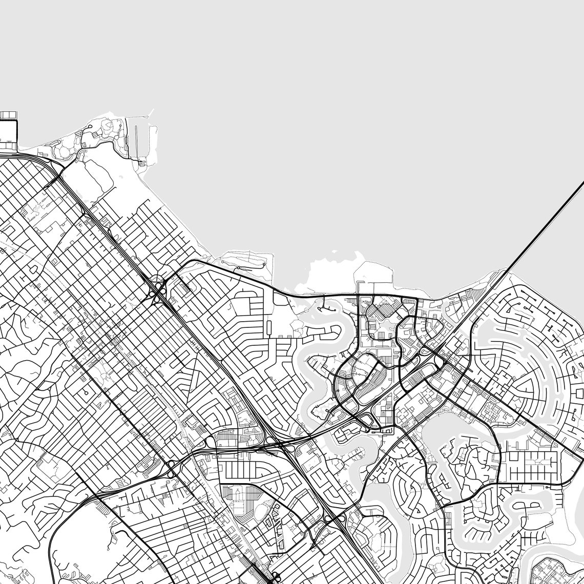 Foster City Map Print Foster City Map Poster Wall Art Ca - Etsy