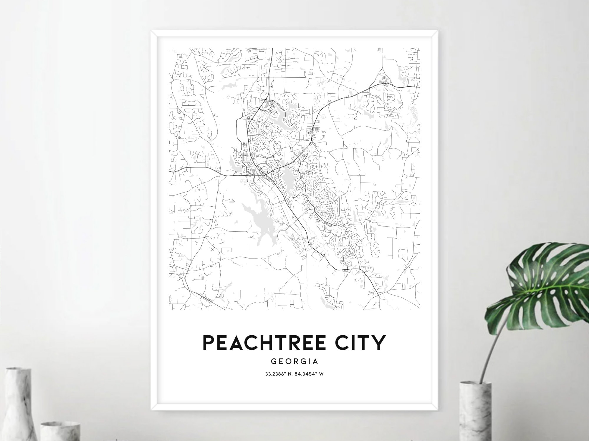 Peachtree City Map Print Peachtree - Il Fullxfull.1959478639 E5ye 