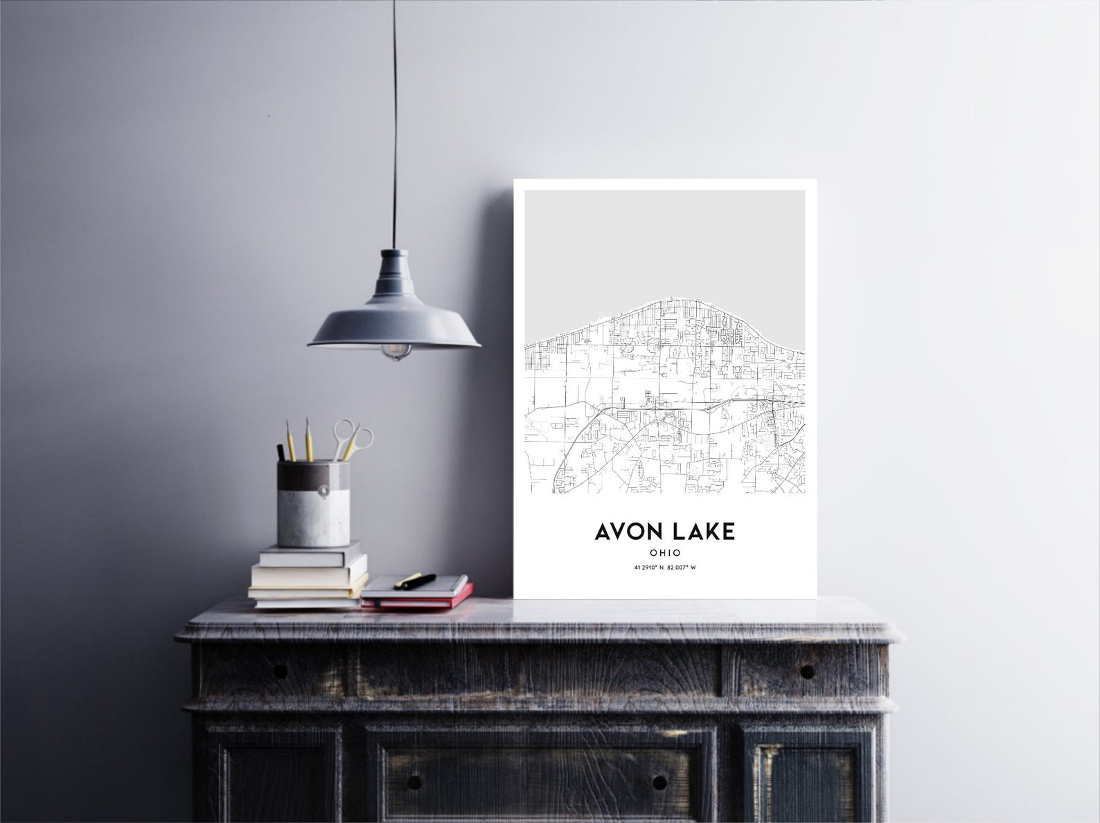 Avon Lake Map Wall Art
