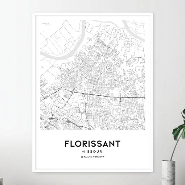 Map of Florissant Missouri Etsy