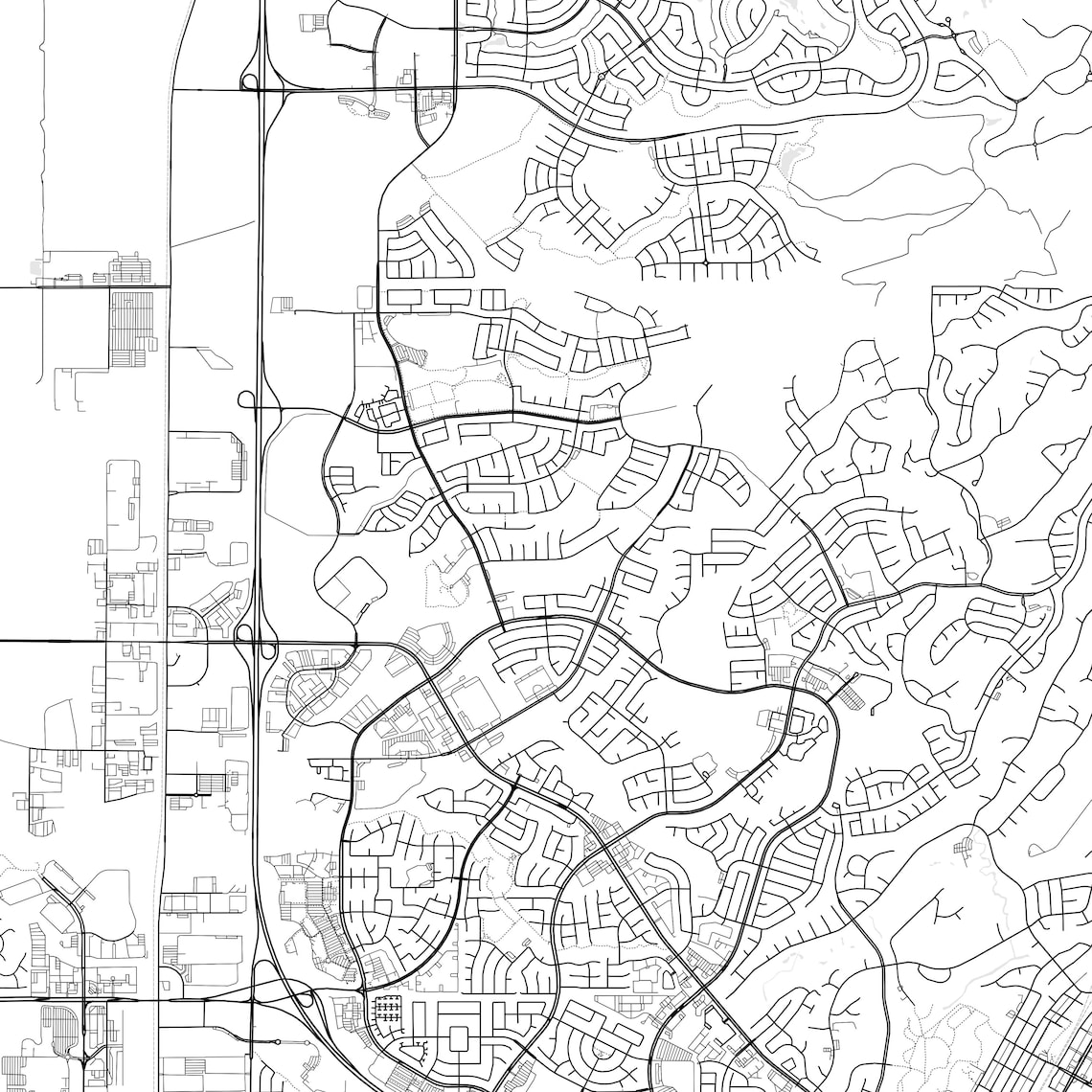 Rocklin Map Print Rocklin Map Poster Wall Art Ca City Map Etsy