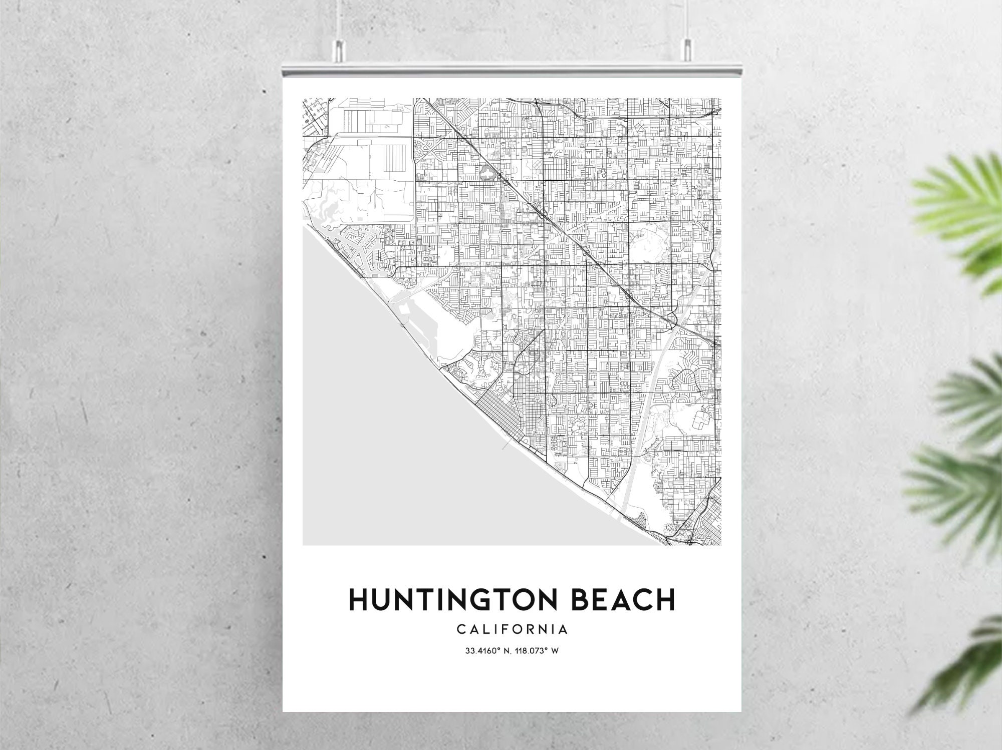 Huntington Beach Map Print Huntington Beach Map Poster Wall | Etsy