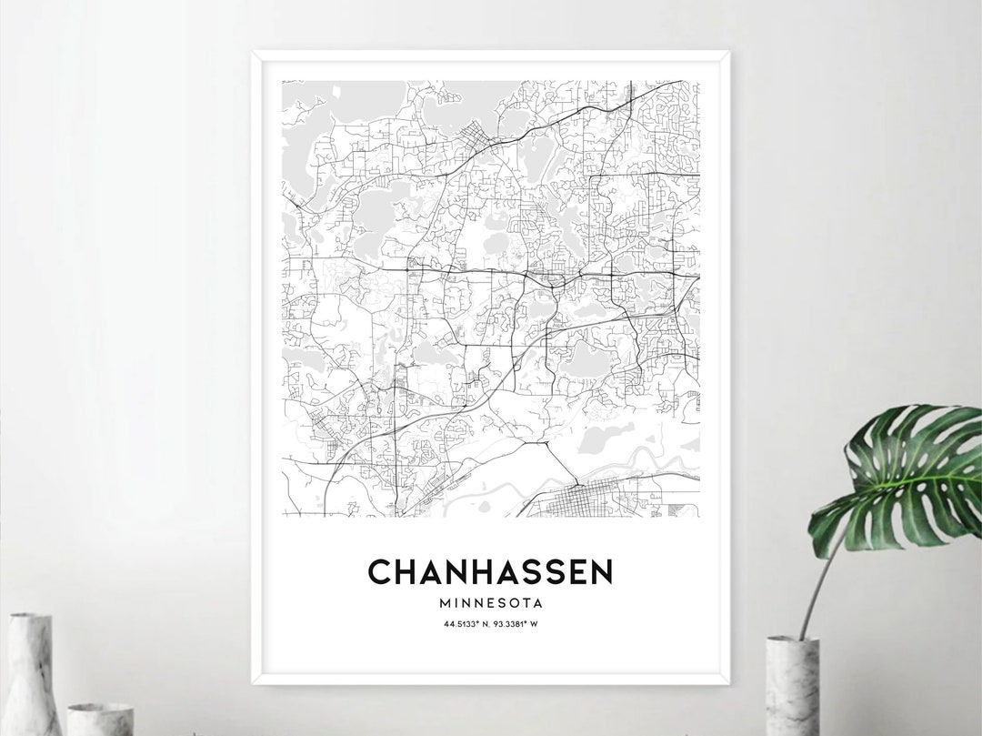 Chanhassen Map Print, Chanhassen Map Poster Wall Art, Mn City Map