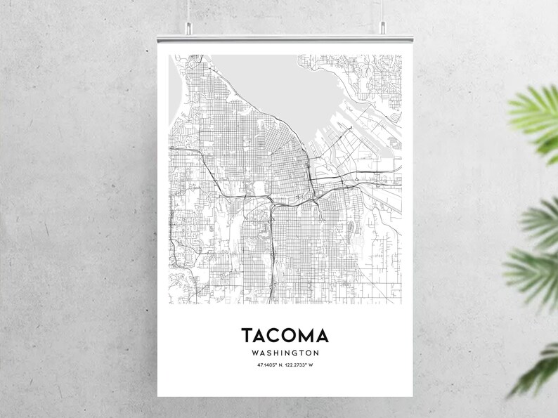 Map Print Map Poster Wall Art Wa City Map Etsy