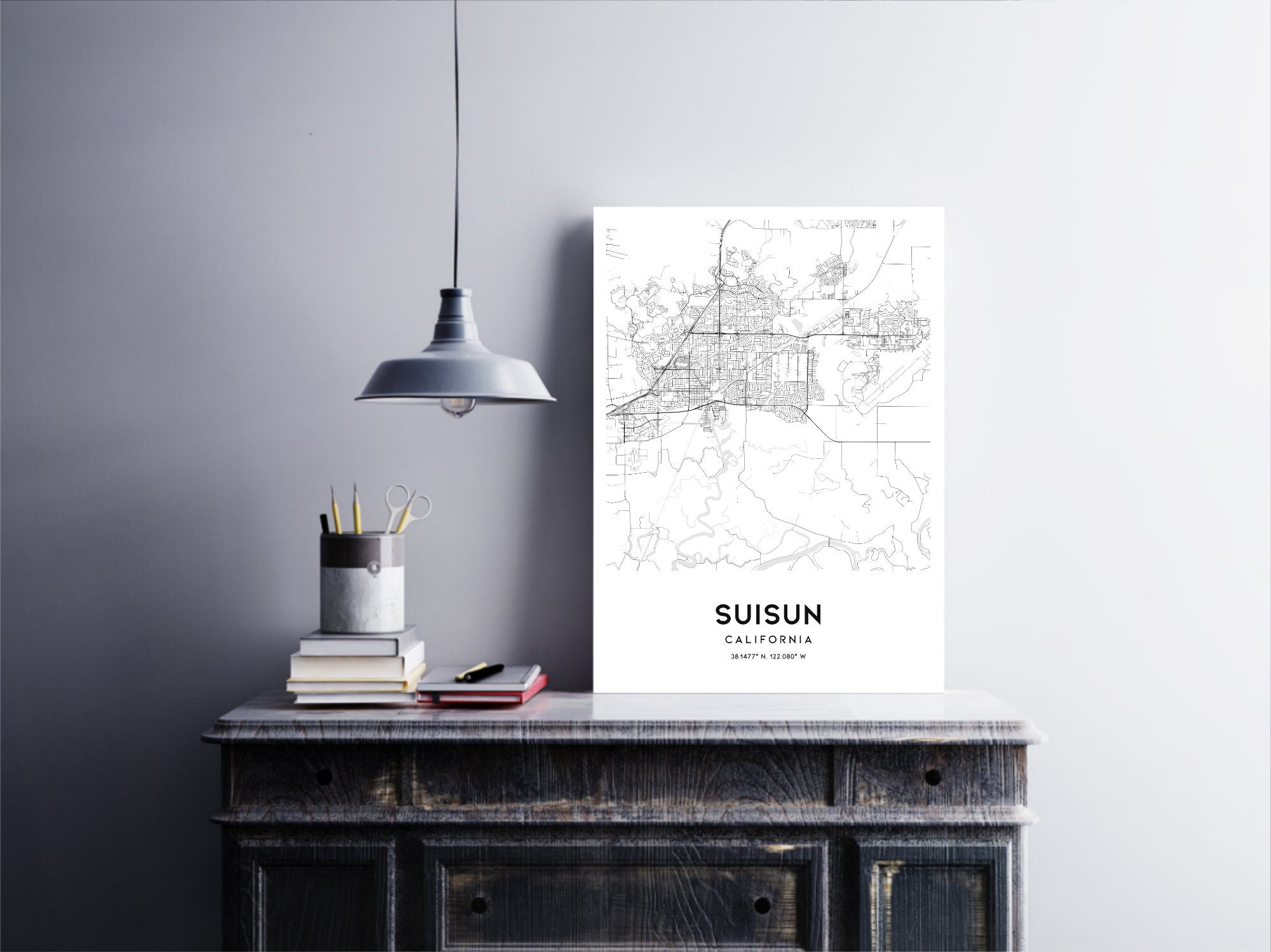 Suisun Map Print Suisun Map Poster Wall Art Ca City Map Etsy