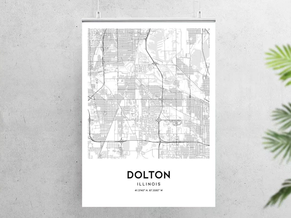 Dolton Map Print Dolton Map Poster Wall Art Il City Map Etsy